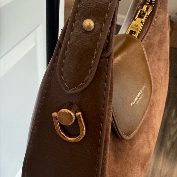 Women's Brown Crescent Shoulder Bag - Picture 4 of 4